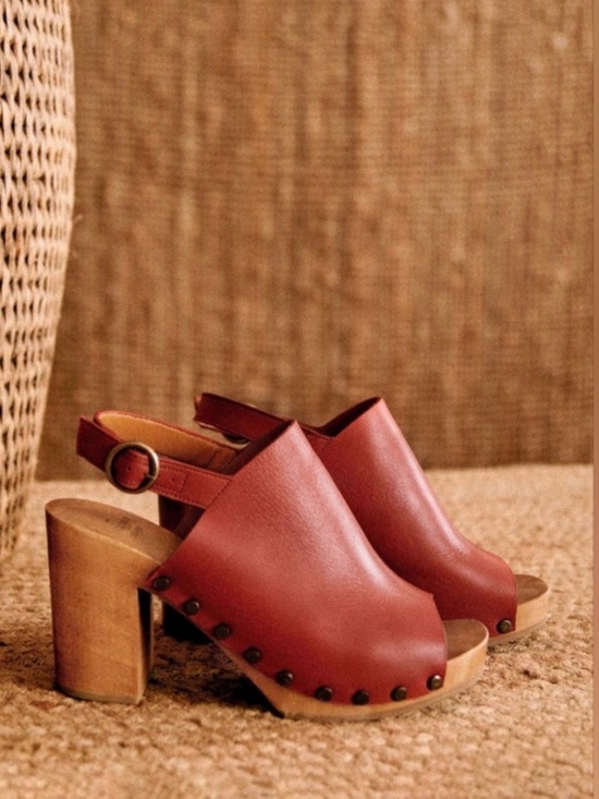 Sezane Shoes - NEW Sezane Dakota High Clogs Terracotta Leather Size 39 (US 8)